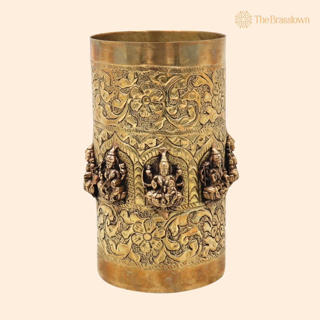 Ashta Lakshmi Brass Seru Measuring Bowl – Handcrafted Maha Lakshmi Pooja Vessel for Home Décor, Vastu &amp; Gifting 6.5 Inch 1