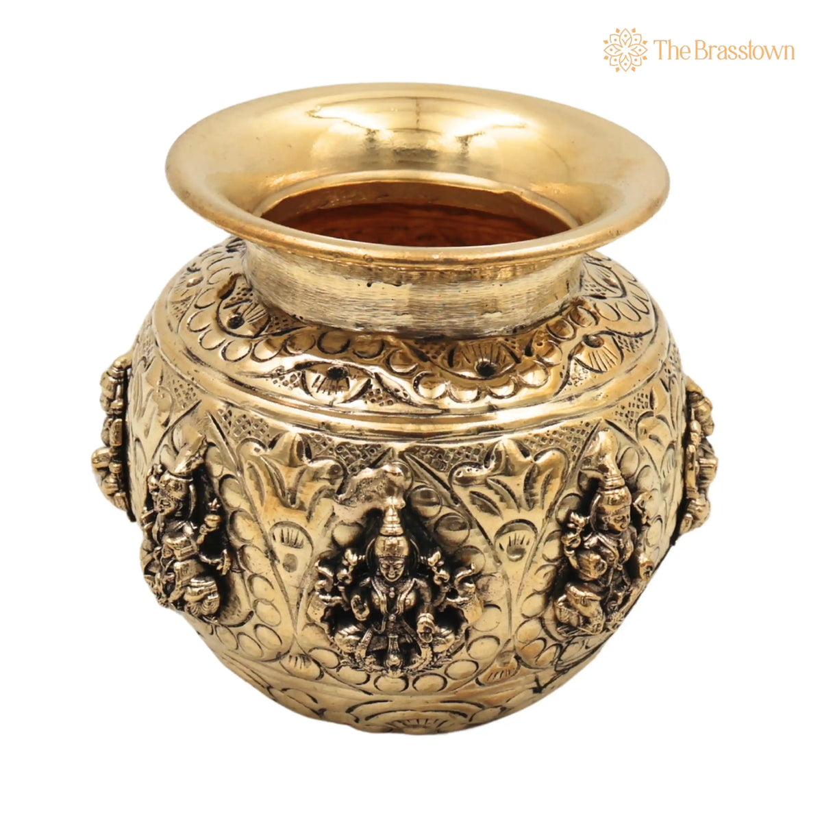 Brass Ashta Lakshmi Kalash Lota – Handcrafted Lakshmi Pooja, Home Décor &amp; Gifting 4 Inch 2