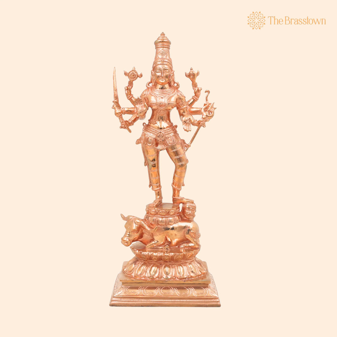 Bronze Durga Devi Idol – Maa Durga Mahishasura Mardini Murti, Handcrafted Chola Style for Pooja, Décor &amp; Gifting 12 Inch 1