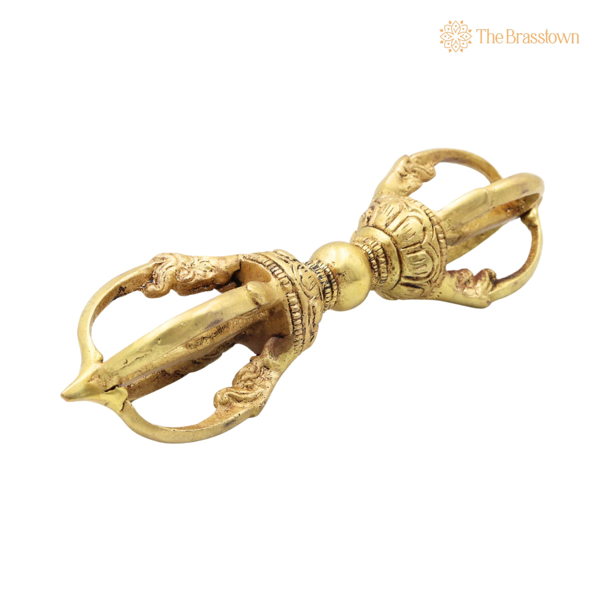 Brass Vajra Dorje – Handcrafted Tibetan Buddhist Vajrayana Pooja, Meditation &amp; Home Décor 6.5 Inch 2
