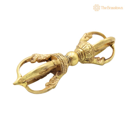 Brass Vajra Dorje – Handcrafted Tibetan Buddhist Vajrayana Pooja, Meditation &amp; Home Décor 6.5 Inch 2