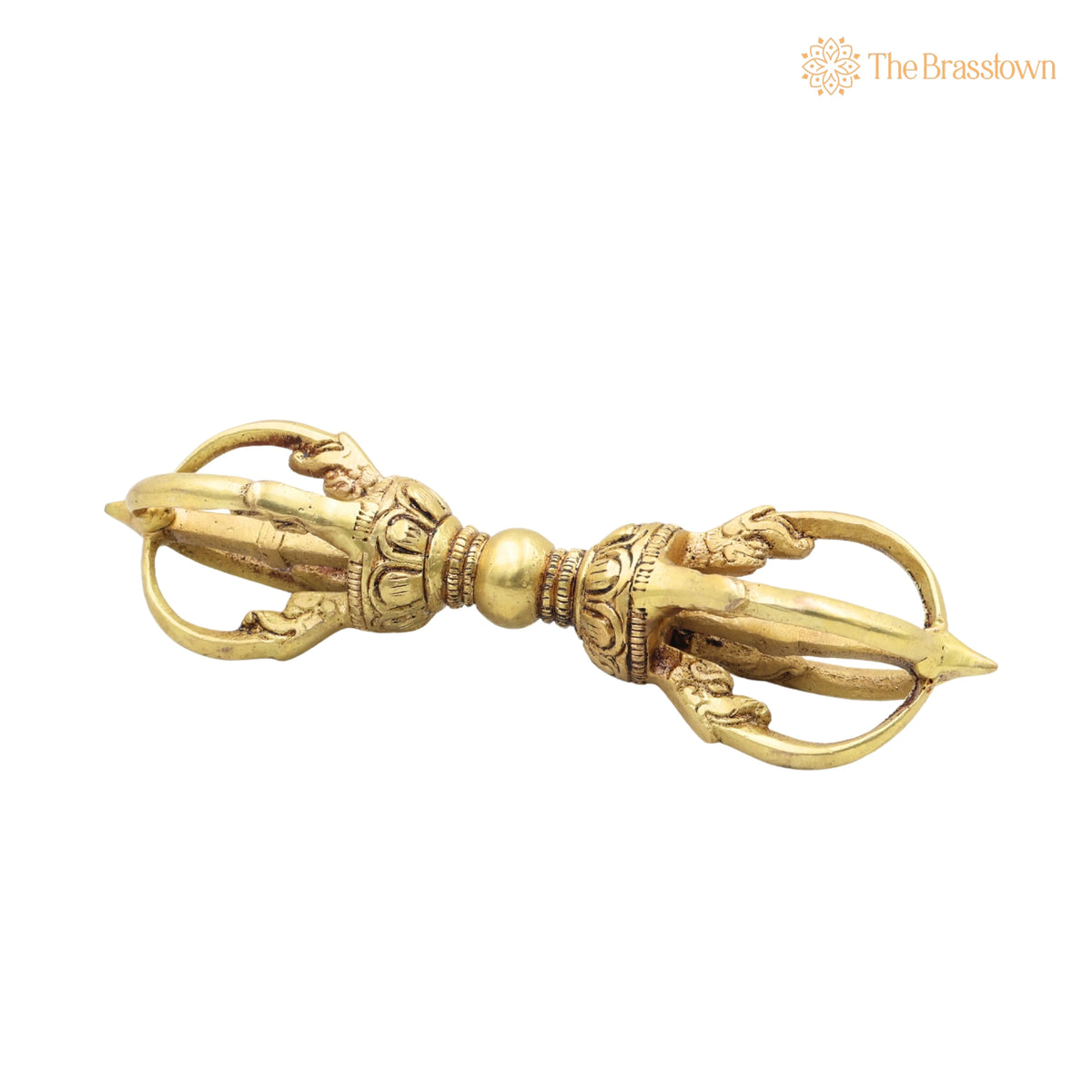 Brass Vajra Dorje – Handcrafted Tibetan Buddhist Vajrayana Pooja, Meditation &amp; Home Décor 6.5 Inch 3