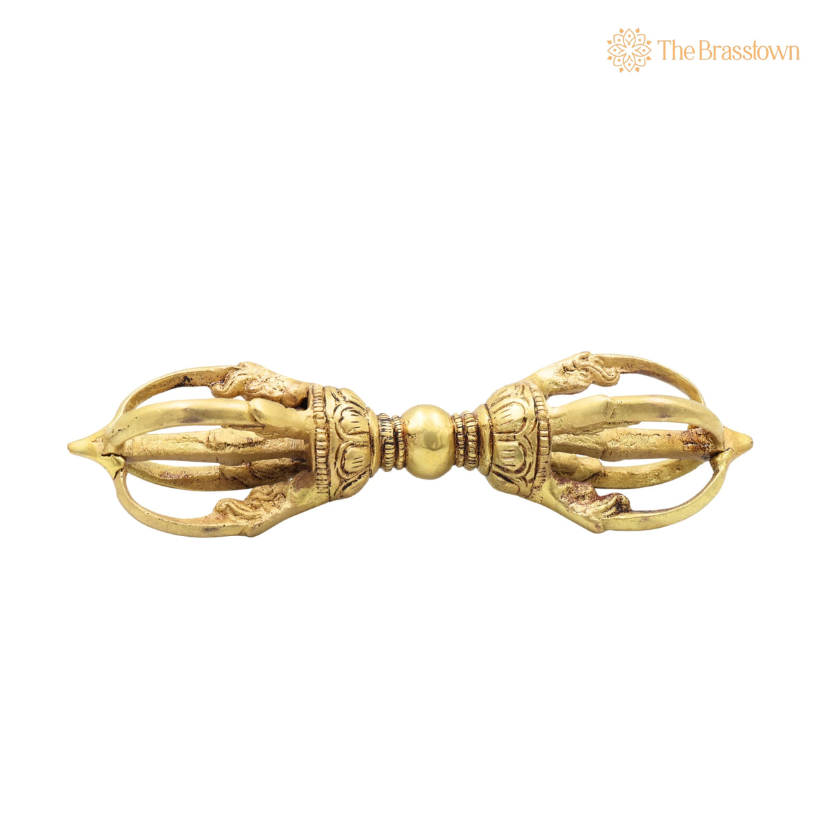 Brass Vajra Dorje – Handcrafted Tibetan Buddhist Vajrayana Pooja, Meditation &amp; Home Décor 6.5 Inch 4