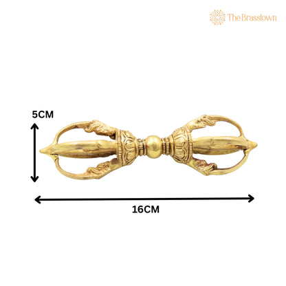 Brass Vajra Dorje – Handcrafted Tibetan Buddhist Vajrayana Pooja, Meditation &amp; Home Décor 6.5 Inch 5