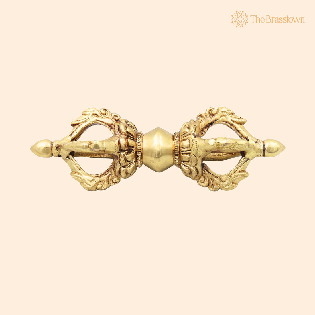 Brass Vajra Dorje – Handcrafted Buddhist Tibetan Vajrayana Ritual Symbol for Pooja, Meditation, Home Décor &amp; Gifting 6 Inch 1