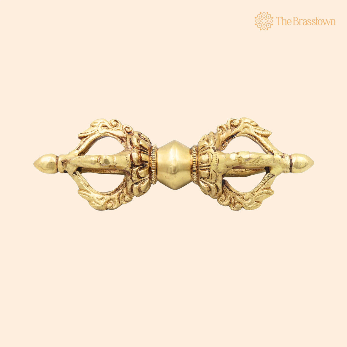 Brass Vajra Dorje – Handcrafted Buddhist Tibetan Vajrayana Ritual Symbol for Pooja, Meditation, Home Décor &amp; Gifting 6 Inch 1