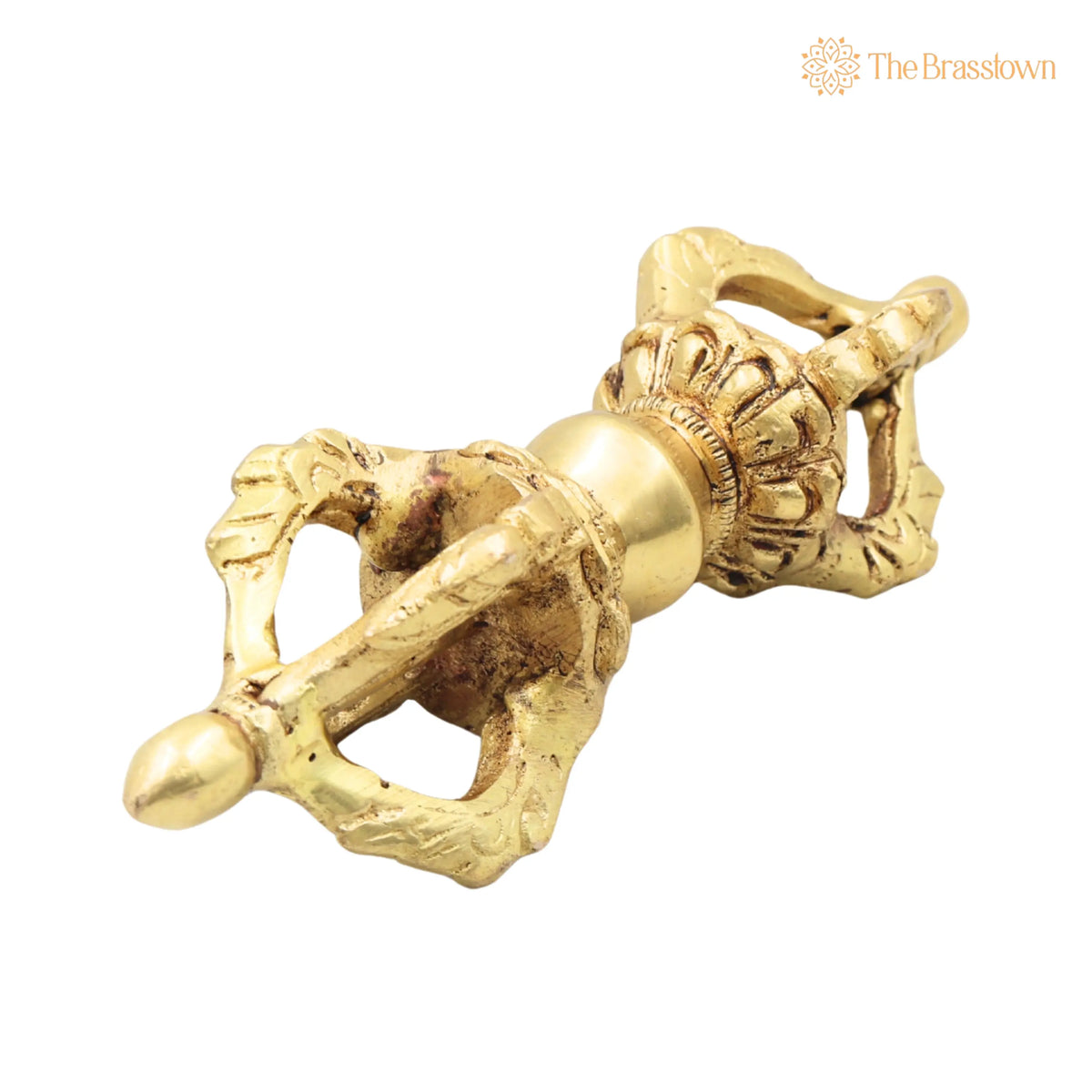 Brass Vajra Dorje – Handcrafted Buddhist Tibetan Vajrayana Ritual Symbol for Pooja, Meditation, Home Décor &amp; Gifting 6 Inch 2