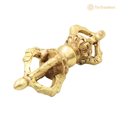Brass Vajra Dorje – Handcrafted Buddhist Tibetan Vajrayana Ritual Symbol for Pooja, Meditation, Home Décor &amp; Gifting 6 Inch 2