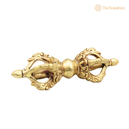 Brass Vajra Dorje – Handcrafted Buddhist Tibetan Vajrayana Ritual Symbol for Pooja, Meditation, Home Décor &amp; Gifting 6 Inch 4