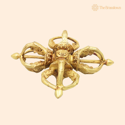 Brass Vajra Dorje Buddhist Tibetan Vajram Handcrafted Traditional – Chola Pooja Home Décor Spiritual Gifting 6.5 Inch 1