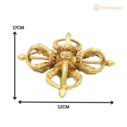 Brass Vajra Dorje Buddhist Tibetan Vajram Handcrafted Traditional – Chola Pooja Home Décor Spiritual Gifting 6.5 Inch 5