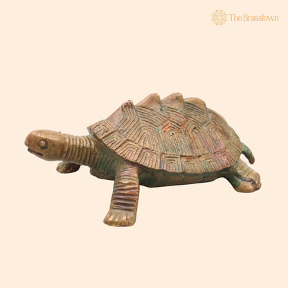 Bronze Tortoise Idol Kurma Statue – Vastu Pooja Home Décor, Handcrafted Traditional Chola Art, Spiritual Gift 2 Inch 1