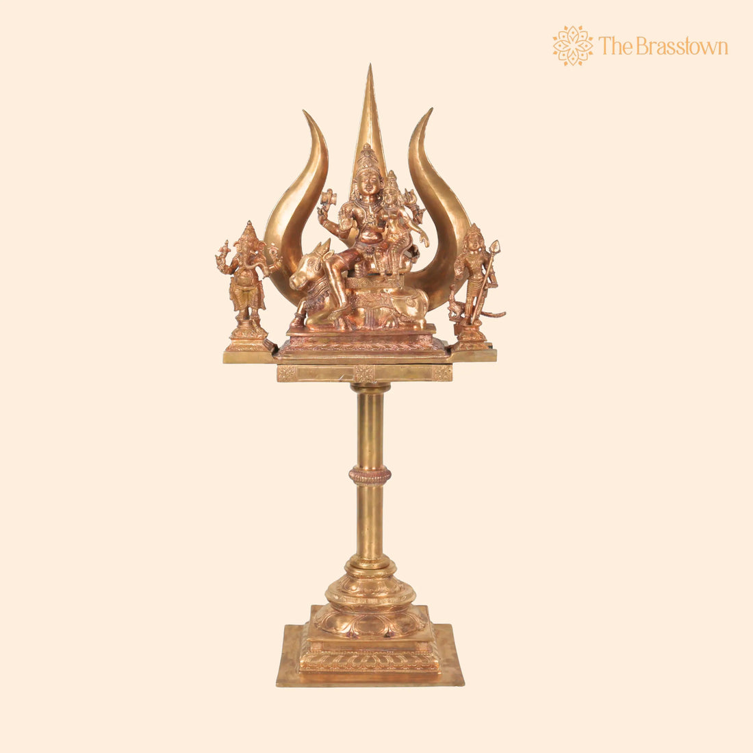 Bronze Shiva Parivar Idol – Mahadev Family Murti, Chola Style Handcrafted Statue for Pooja, Home Décor &amp; Gifting 31.5 Inch 1