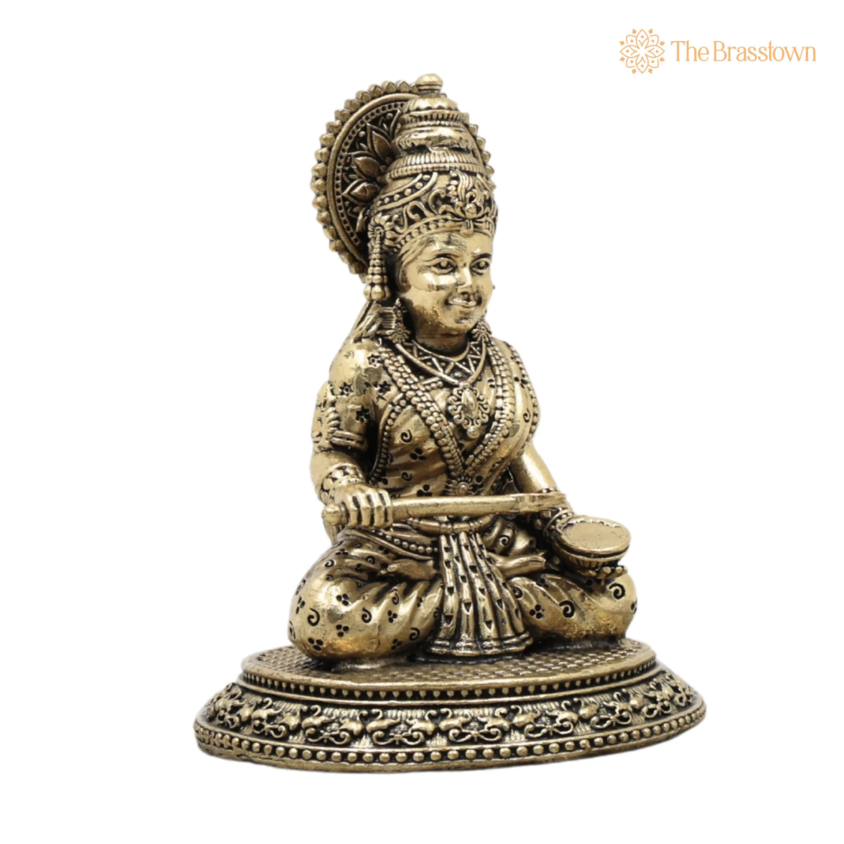 Brass Annapurna Devi Idol – Handcrafted Annapoorna Murti for Pooja, Home Décor &amp; Gifting 4 Inch 2