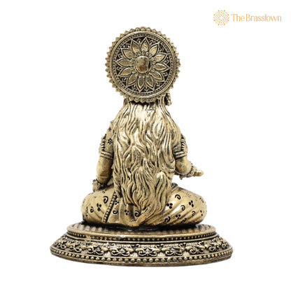 Brass Annapurna Devi Idol – Handcrafted Annapoorna Murti for Pooja, Home Décor &amp; Gifting 4 Inch 4