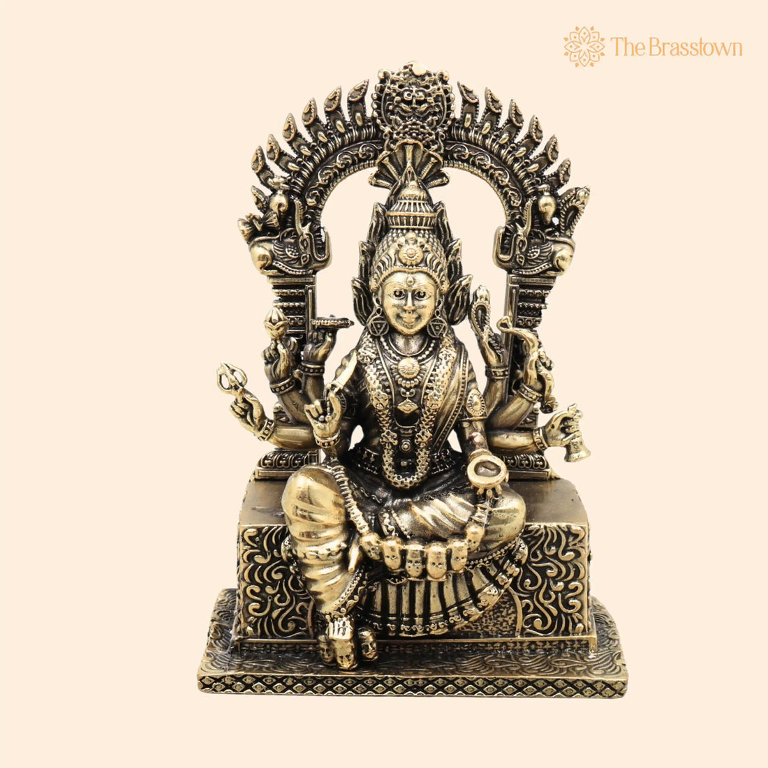 Brass Mariamman Idol – Mariamma Murti, Handcrafted Traditional Statue for Pooja, Home Décor &amp; Gifting 6.5 Inch 1