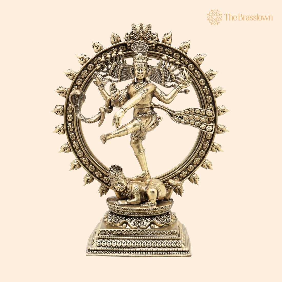 Brass Nataraja Idol – Nataraj Dancing Shiva Murti, Handcrafted Statue for Pooja, Home Décor &amp; Gifting 6.5 Inch 1