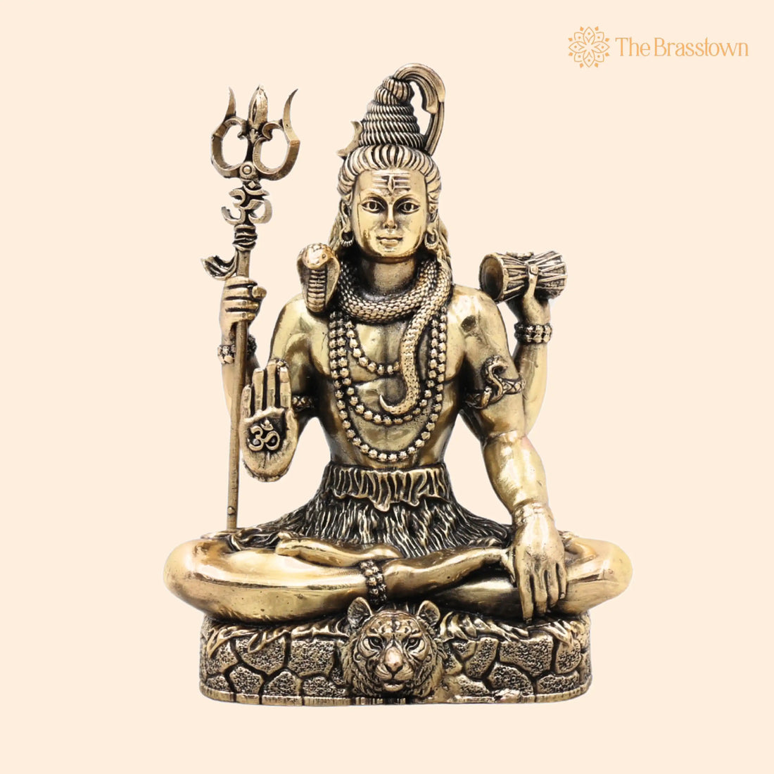 Brass Shiva Idol – Handmade Mahadev Murti, Shiv Vigraha &amp; Bholenath Statue for Puja, Vastu, Temple &amp; Home Décor 6.5 Inch 1
