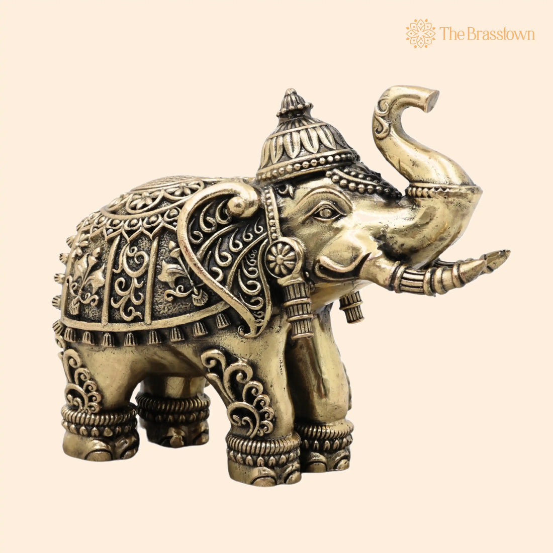 Handcrafted Brass Elephant Gaja Murti Statue for Pooja – Vastu, Home Décor &amp; Gifting, Traditional Indian Art 4 Inch 1