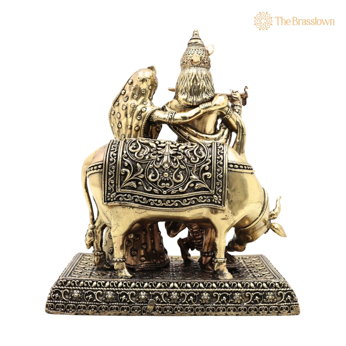 Brass Radha Krishna Idol – Handcrafted Murti for Pooja, Home Décor &amp; Gifting 6 Inch 4