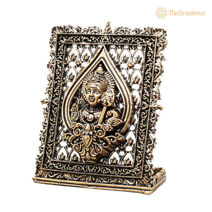 Brass Murugan Frame Idol – Lord Subramanya Swamy Kartikeya Figurine, Handcrafted Traditional Art for Pooja &amp; Gifting 3 Inch 3