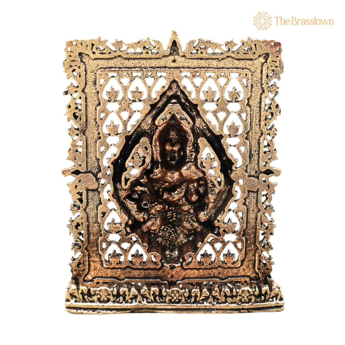 Brass Murugan Frame Idol – Lord Subramanya Swamy Kartikeya Figurine, Handcrafted Traditional Art for Pooja &amp; Gifting 3 Inch 4