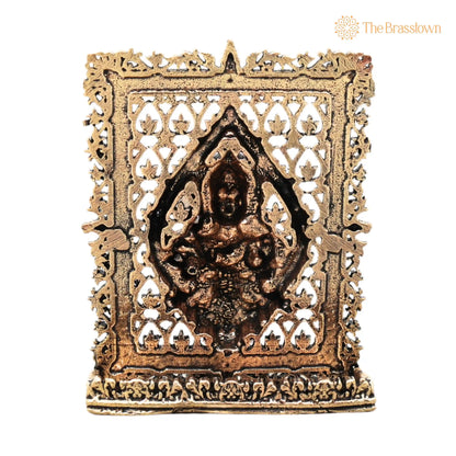 Brass Murugan Frame Idol – Lord Subramanya Swamy Kartikeya Figurine, Handcrafted Traditional Art for Pooja &amp; Gifting 3 Inch 4