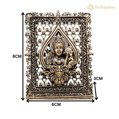 Brass Murugan Frame Idol – Lord Subramanya Swamy Kartikeya Figurine, Handcrafted Traditional Art for Pooja &amp; Gifting 3 Inch 5