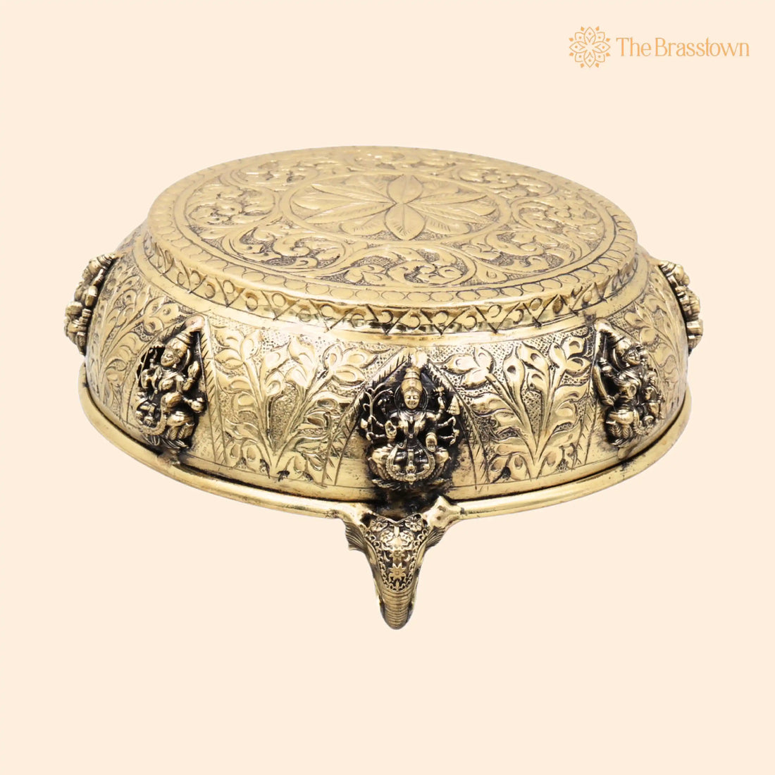 Brass Peeta Peetham for Pooja – Deity Idol Pedestal, Handcrafted Traditional Home Décor Gift 4 Inch 1