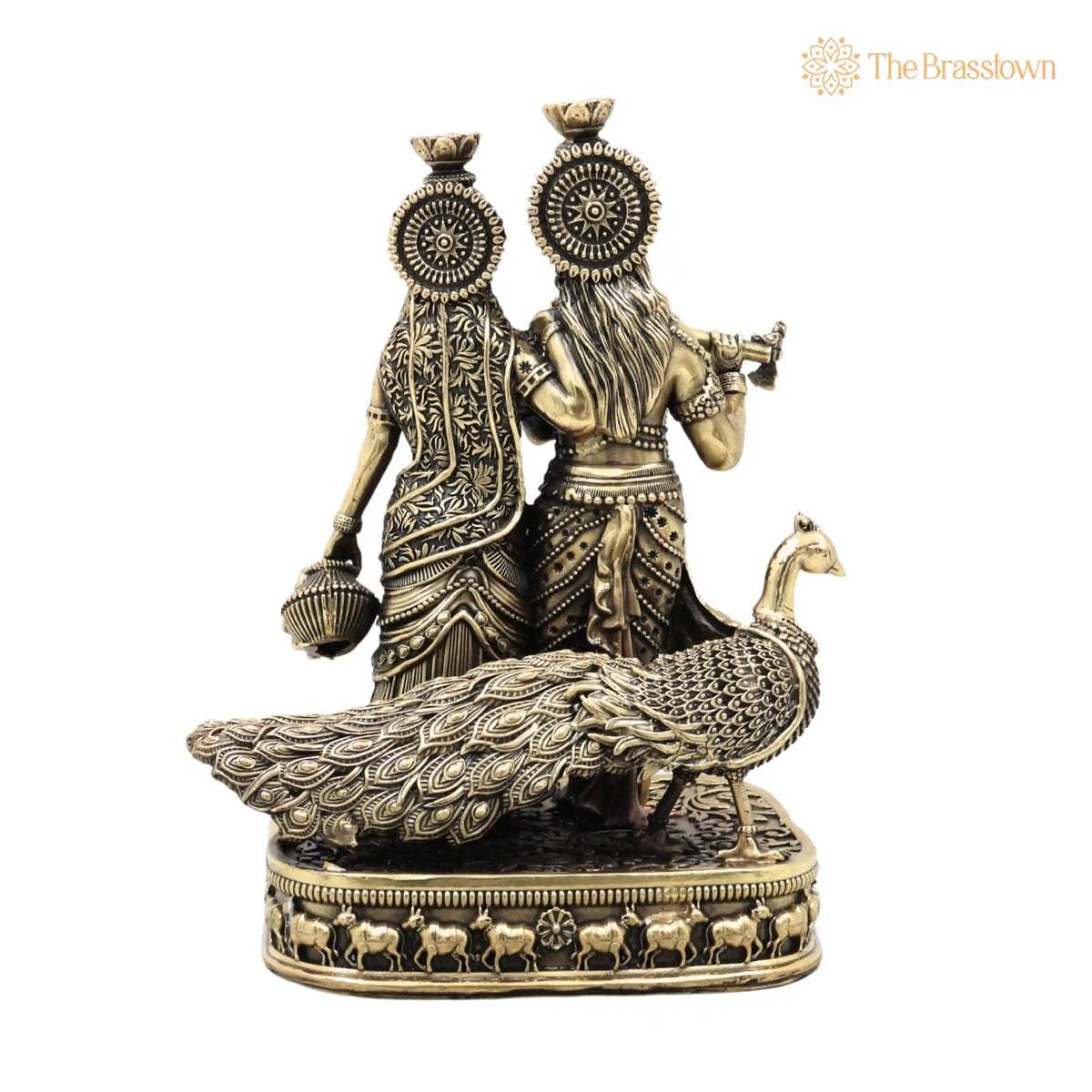 Brass Radha Krishna Idol – Handcrafted Radhakrishna Murti, Pooja, Home Décor &amp; Gifting 4 Inch 4