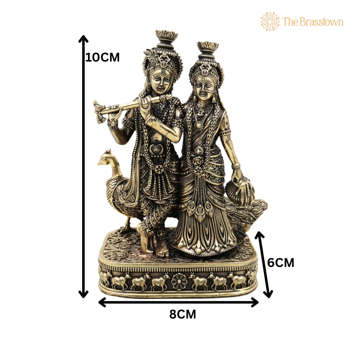 Brass Radha Krishna Idol – Handcrafted Radhakrishna Murti, Pooja, Home Décor &amp; Gifting 4 Inch 5