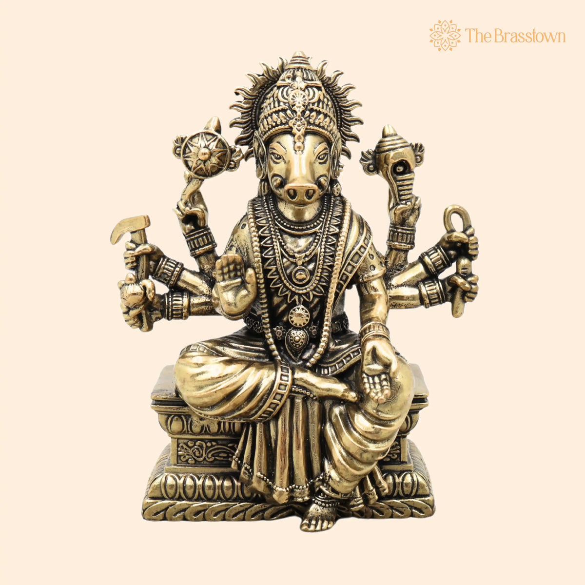 Brass Varahi Amma Idol – Varahi Devi Murti, Handcrafted Statue for Pooja, Home Décor &amp; Gifting 4.5 Inch 1
