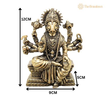 Brass Varahi Amma Idol – Varahi Devi Murti, Handcrafted Statue for Pooja, Home Décor &amp; Gifting 4.5 Inch 5