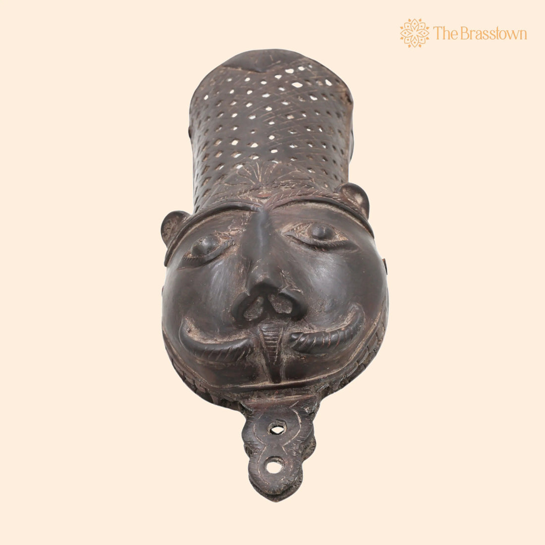 Brass Tiger Head Gauntlet – Handcrafted Bastar Dhokra Hand Armour Art for Home Décor &amp; Gifting 12 Inch 1