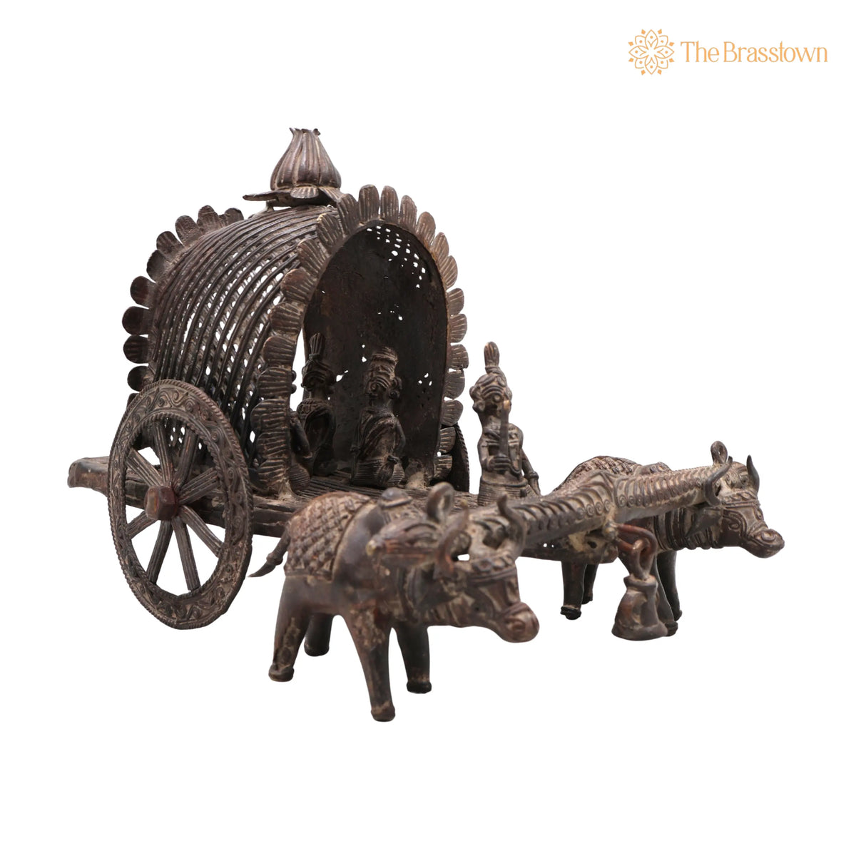 Brass Dhokra Bullock Sculpture – Handcrafted Bastar Tribal Art for Home Décor &amp; Gifting 8.5 Inch 2
