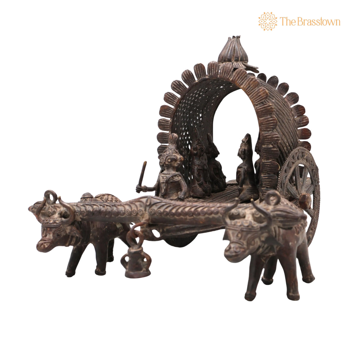 Brass Dhokra Bullock Sculpture – Handcrafted Bastar Tribal Art for Home Décor &amp; Gifting 8.5 Inch 3