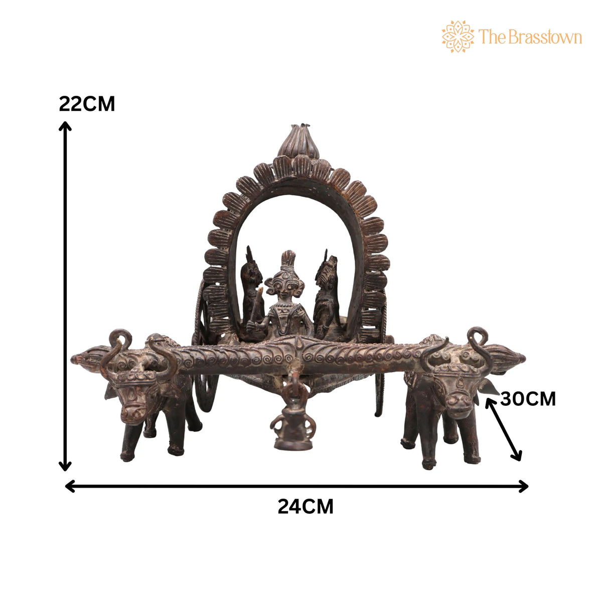 Brass Dhokra Bullock Sculpture – Handcrafted Bastar Tribal Art for Home Décor &amp; Gifting 8.5 Inch 5