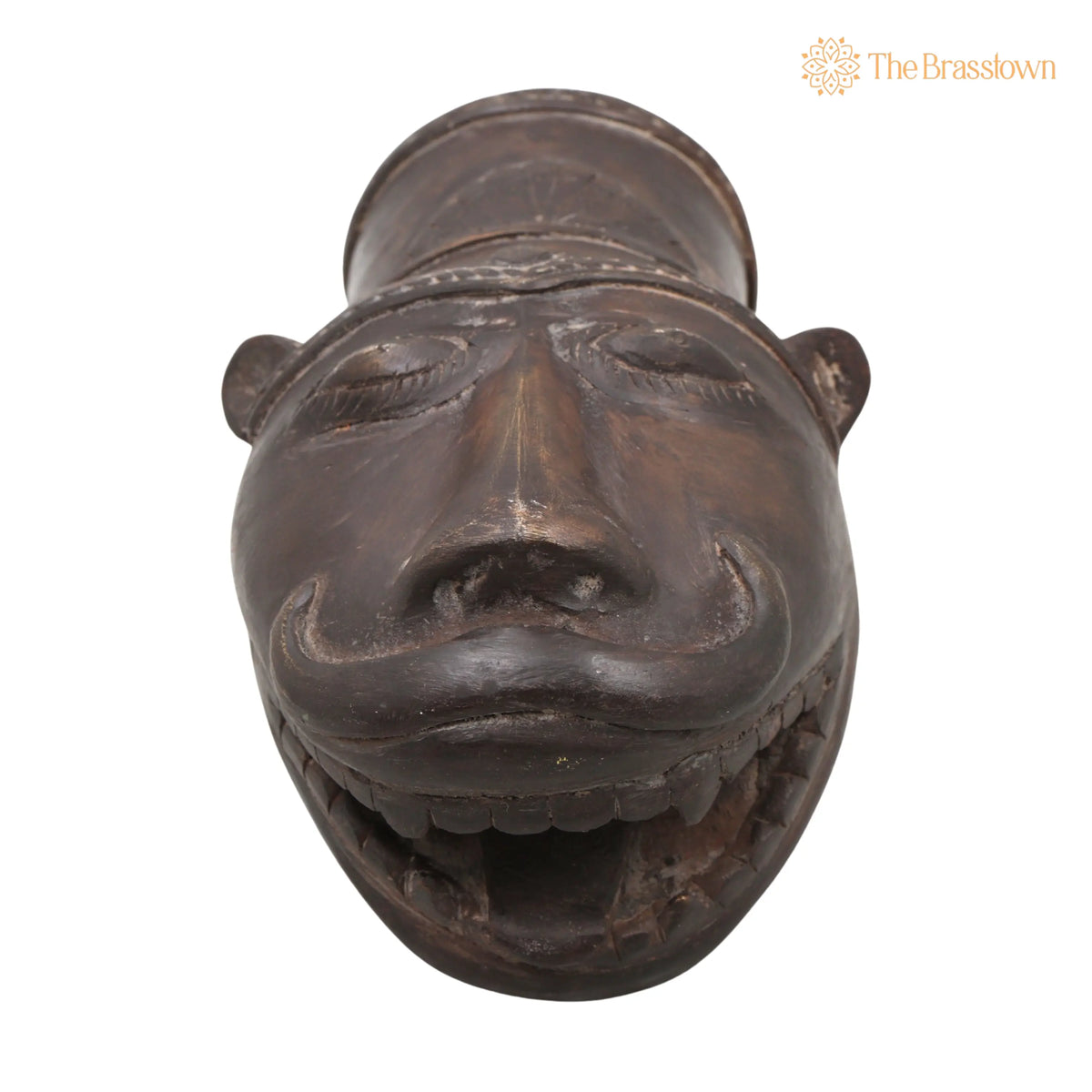 Brass Lion Head Sculpture – Handcrafted Bastar Dhokra Decorative Piece 3.5 Inch 2