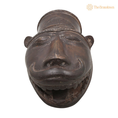 Brass Lion Head Sculpture – Handcrafted Bastar Dhokra Decorative Piece 3.5 Inch 2