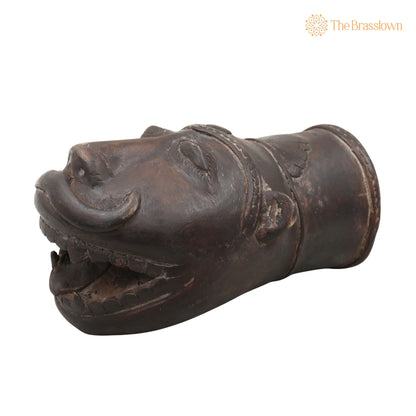 Brass Lion Head Sculpture – Handcrafted Bastar Dhokra Decorative Piece 3.5 Inch 3