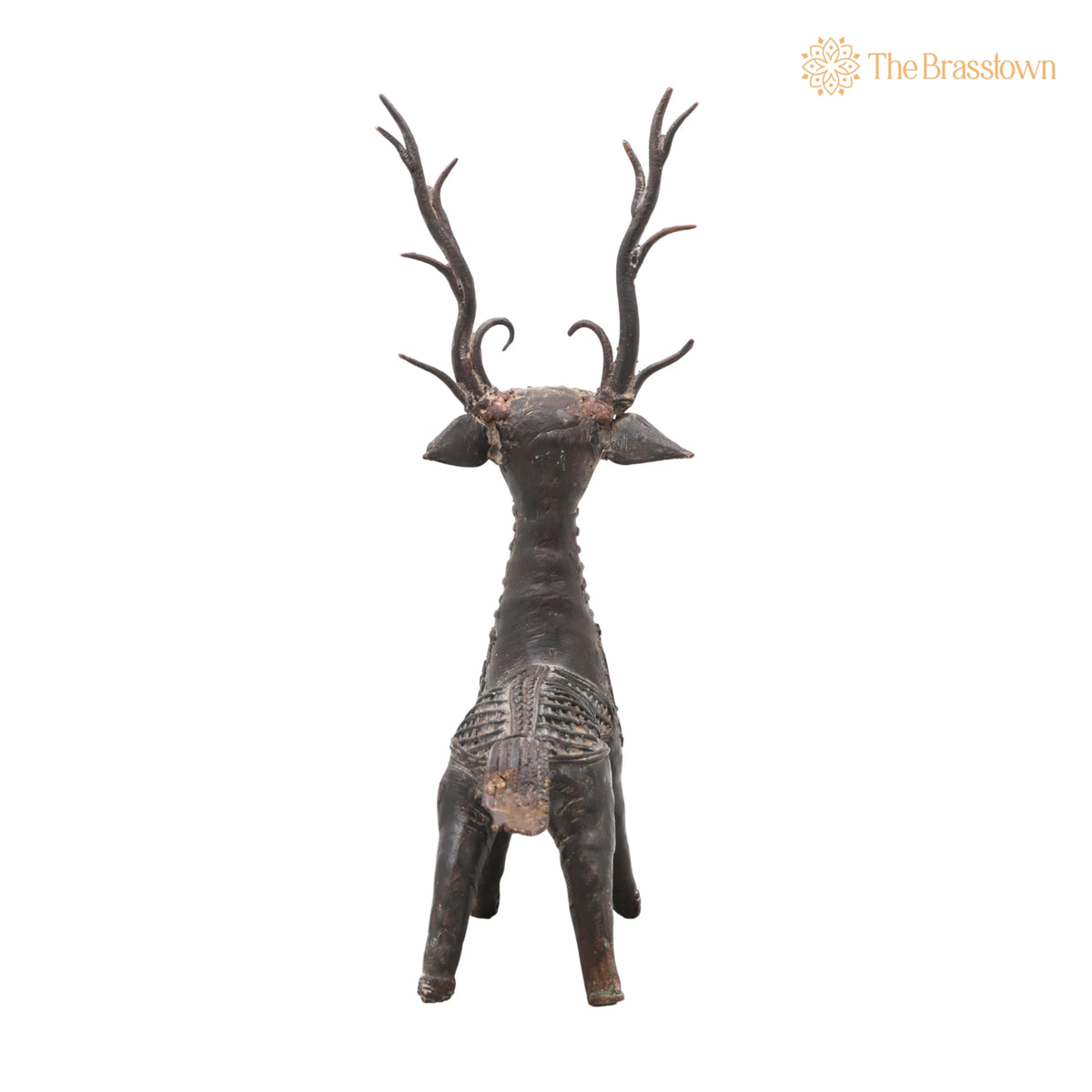 Brass Dhokra Deer Sculpture – Handcrafted Standing, Bastar Tribal Art for Home Décor &amp; Gifting 10.5 Inch 4