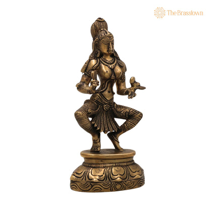 Brass Meenakshi Amman Idol – Madurai Meenakshi Devi Murti, Handcrafted Peetal Minakshi Statue for Pooja, Temple &amp; Home Décor 9.5 Inch 2