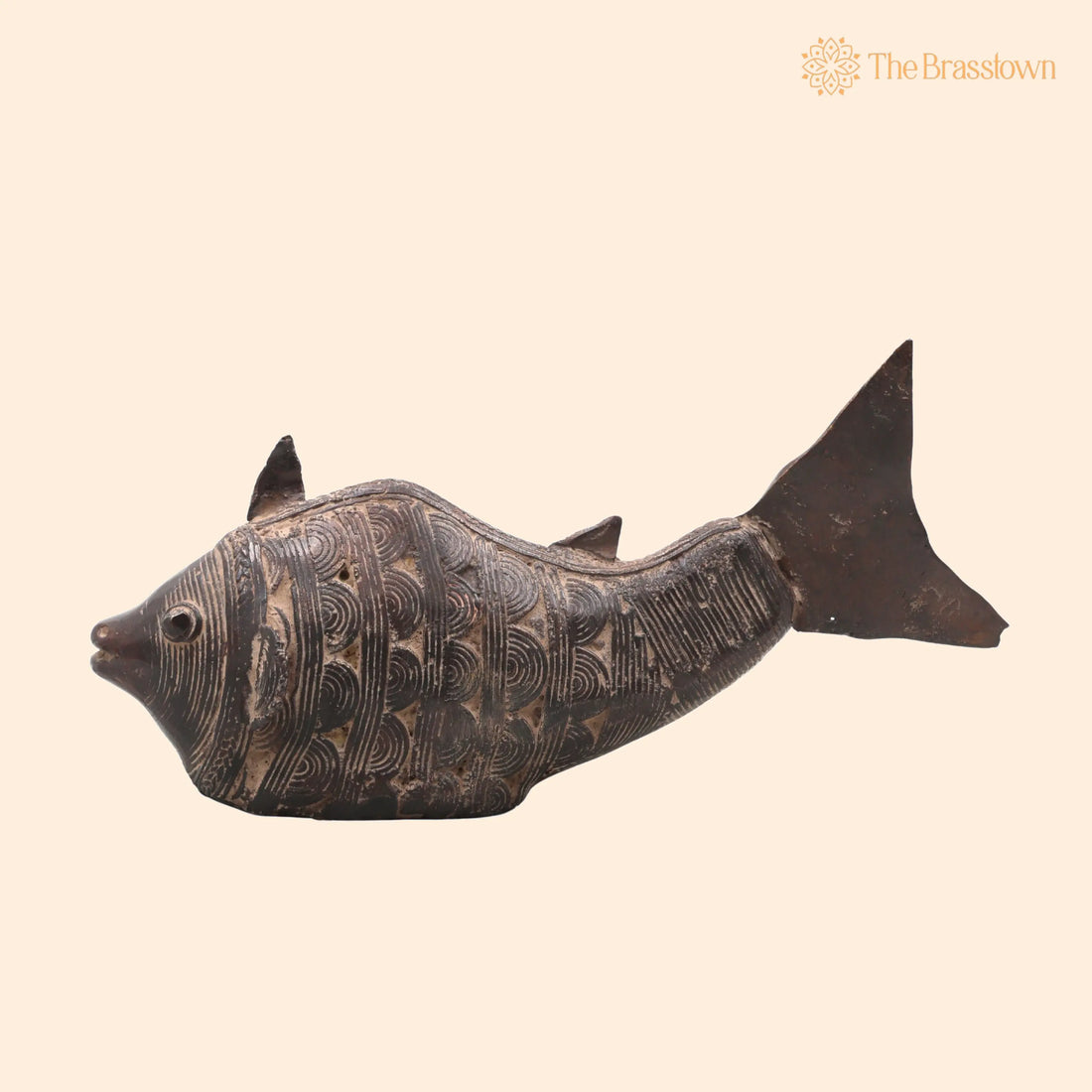 Brass Dhokra Art Fish Sculpture – Handcrafted Bastar Tribal Art for Home Décor &amp; Gifting 5 Inch 1