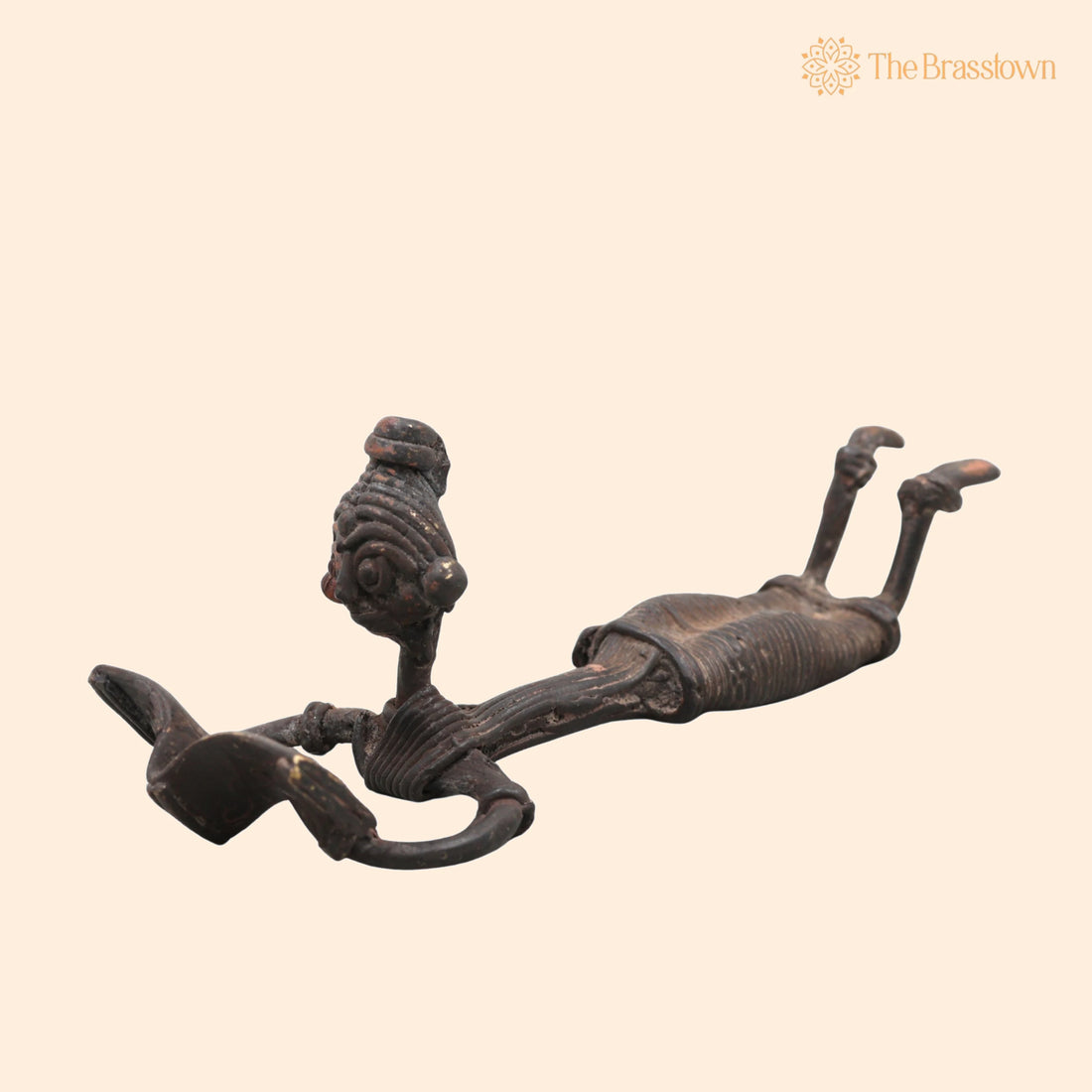 Brass Dhokra Reading Lady Sculpture – Handcrafted Bastar Tribal Art for Home Décor &amp; Gifting 2 Inch 1