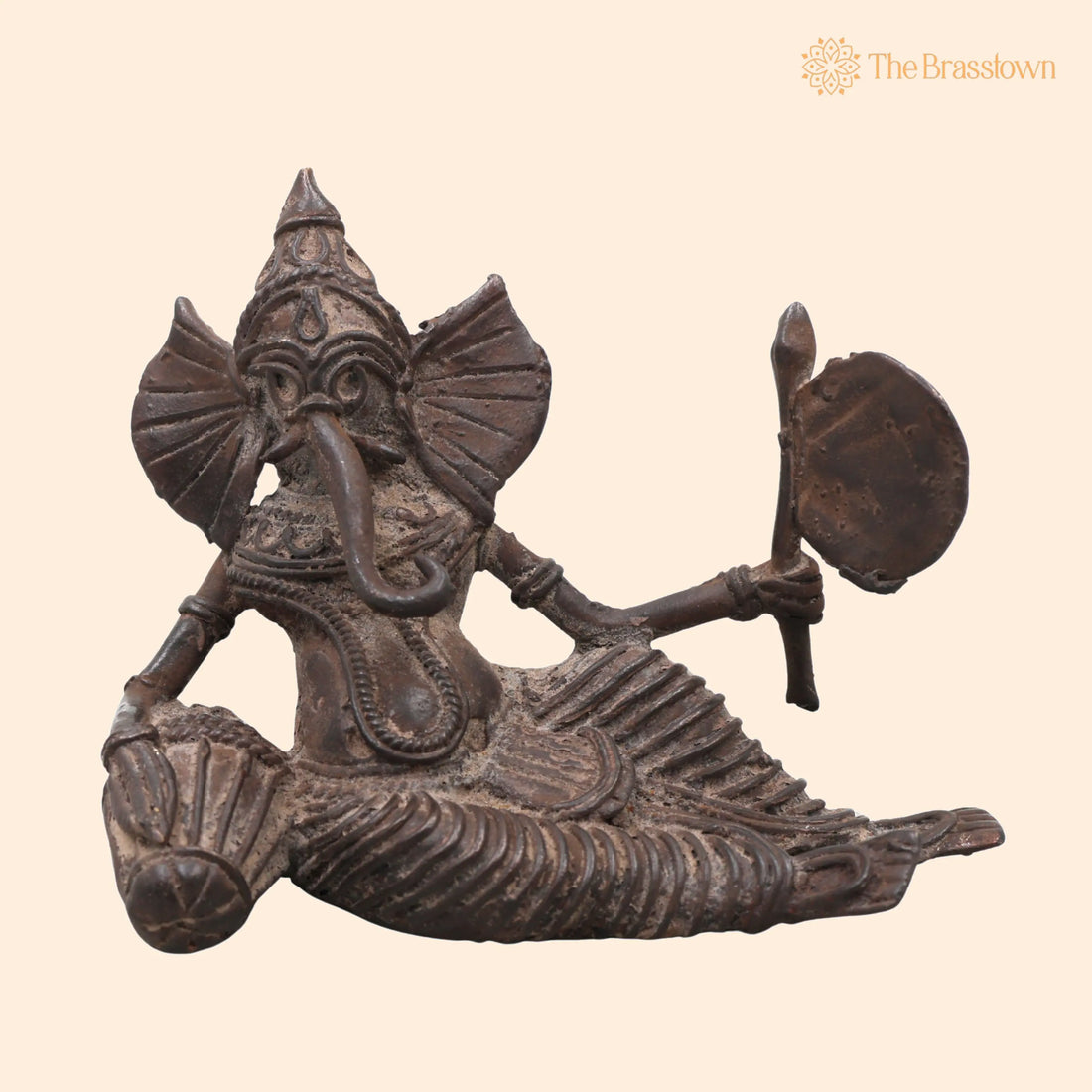 Brass Dhokra Ganesha – Handcrafted Bastar Tribal Art Style for Home Décor &amp; Gifting 4 Inch 1