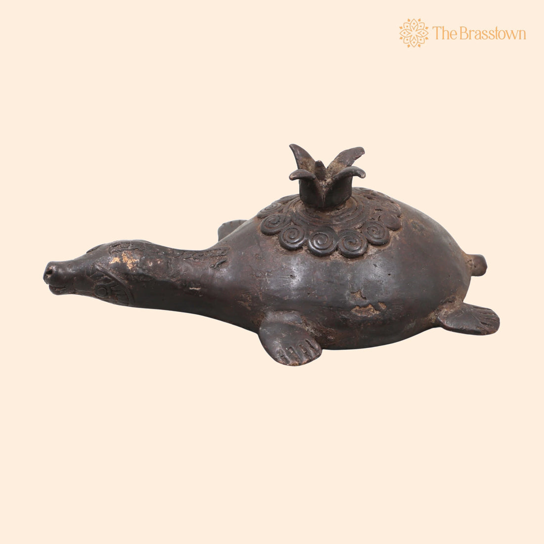 Brass Dhokra Tortoise Sculpture – Handcrafted Compact, Bastar Art for Home Décor &amp; Gifting 2 Inch 1