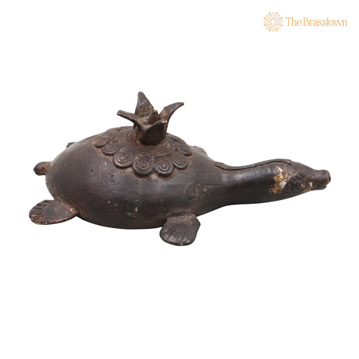 Brass Dhokra Tortoise Sculpture – Handcrafted Compact, Bastar Art for Home Décor &amp; Gifting 2 Inch 3