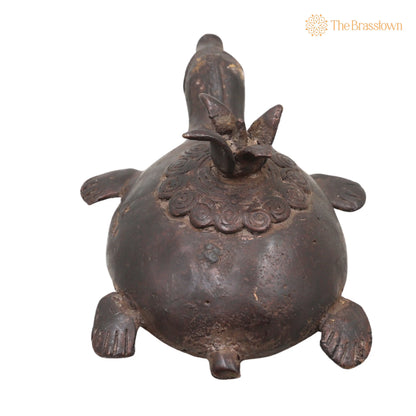Brass Dhokra Tortoise Sculpture – Handcrafted Compact, Bastar Art for Home Décor &amp; Gifting 2 Inch 4