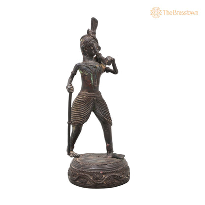 Brass Dhokra Farmer Sculpture – Handcrafted Bastar Tribal Art for Home Décor &amp; Gifting 8.5 Inch 2