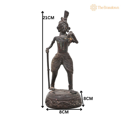 Brass Dhokra Farmer Sculpture – Handcrafted Bastar Tribal Art for Home Décor &amp; Gifting 8.5 Inch 5